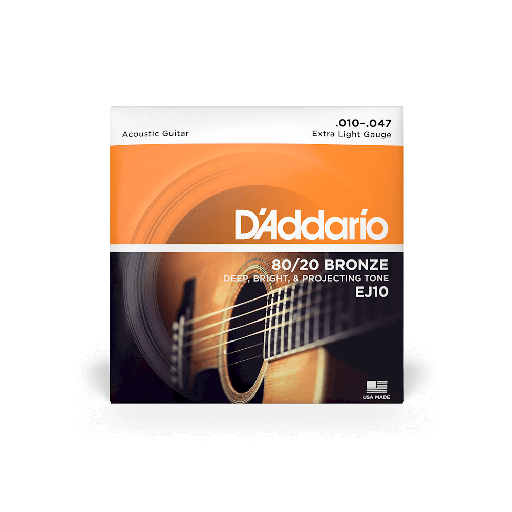 D Addario EJ10 80 20 Bronze Acoustic Guitar Strings 10 47