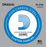 D`Addario PL019 Plain Steel Electric Guitar Single String