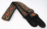 Leathergraft Jacquard Guitar Strap Orange and Brown